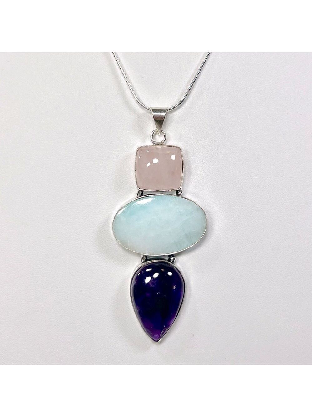 XL Hemimorphite Multi Stone 925 Gemstone Pendant